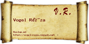 Vogel Róza névjegykártya